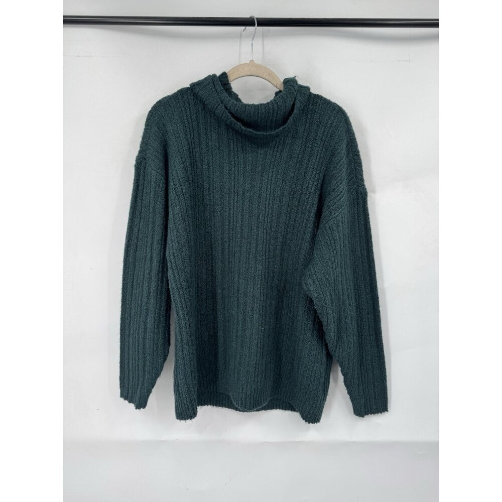 Cabi Nip Open Back Cowl Neck Sweater Women Small Green Dolman Sleeve Oversized‎